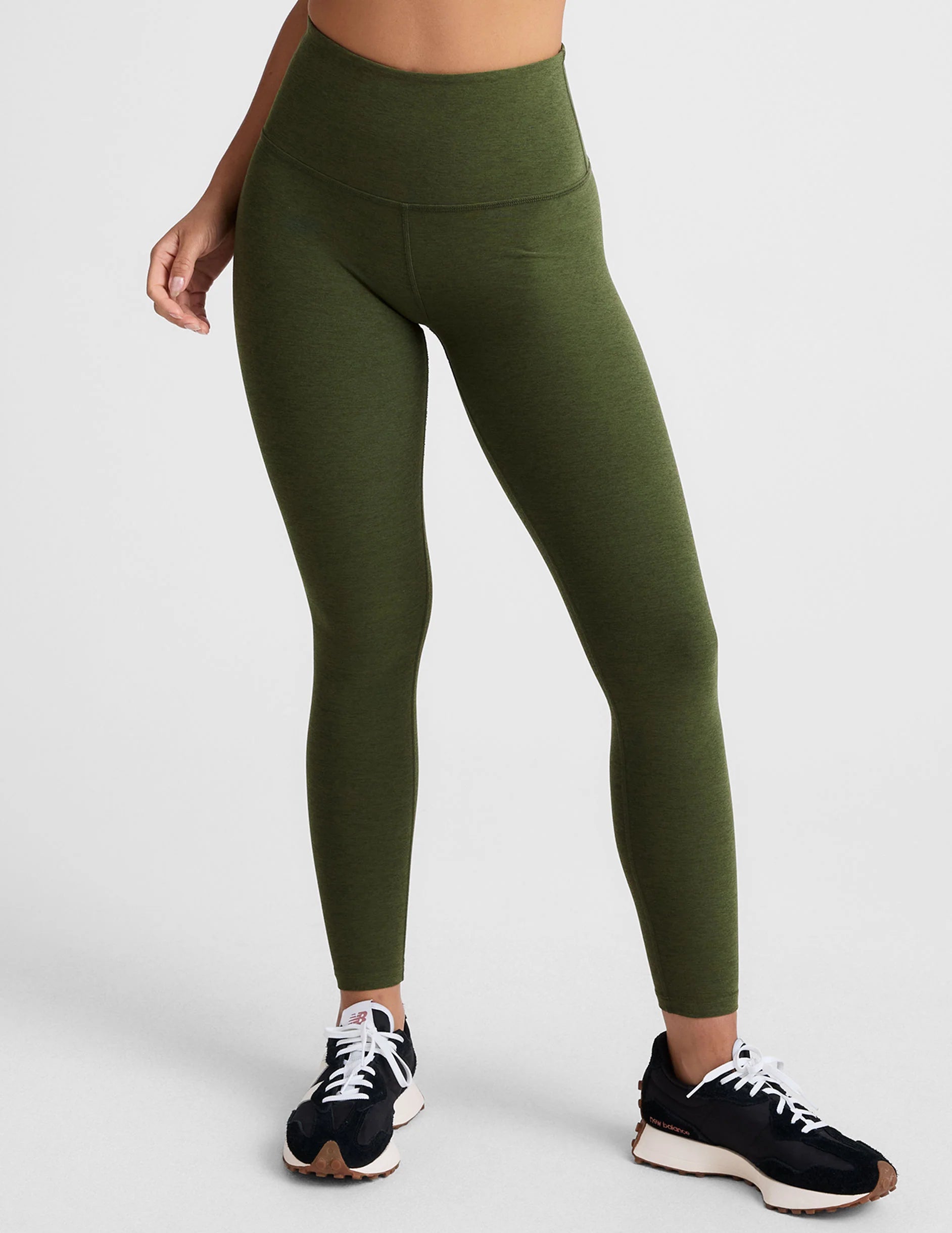 Spacedye Slim Racerback Cropped Tank by Beyond Yoga | Army Green Heather