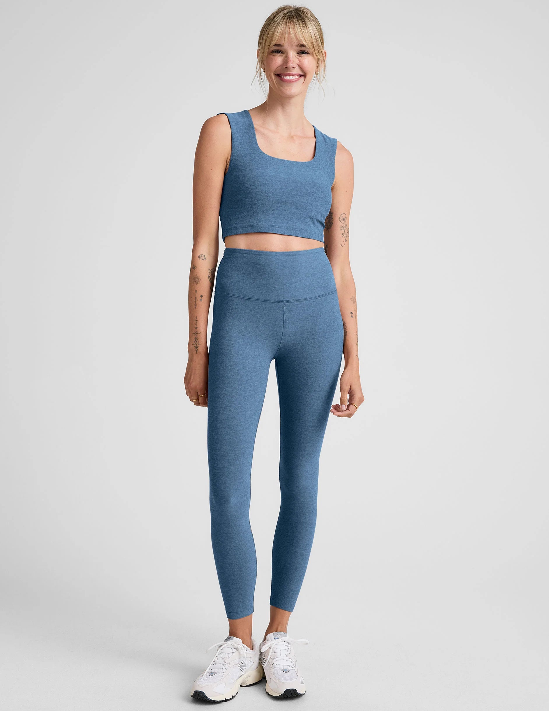 Spacedye Caught in the Midi HW Legging by Beyond Yoga | Washed Denim