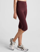 High Waisted Pedal Pusher Legging by Beyond Yoga | Midnight Burgundy Heather