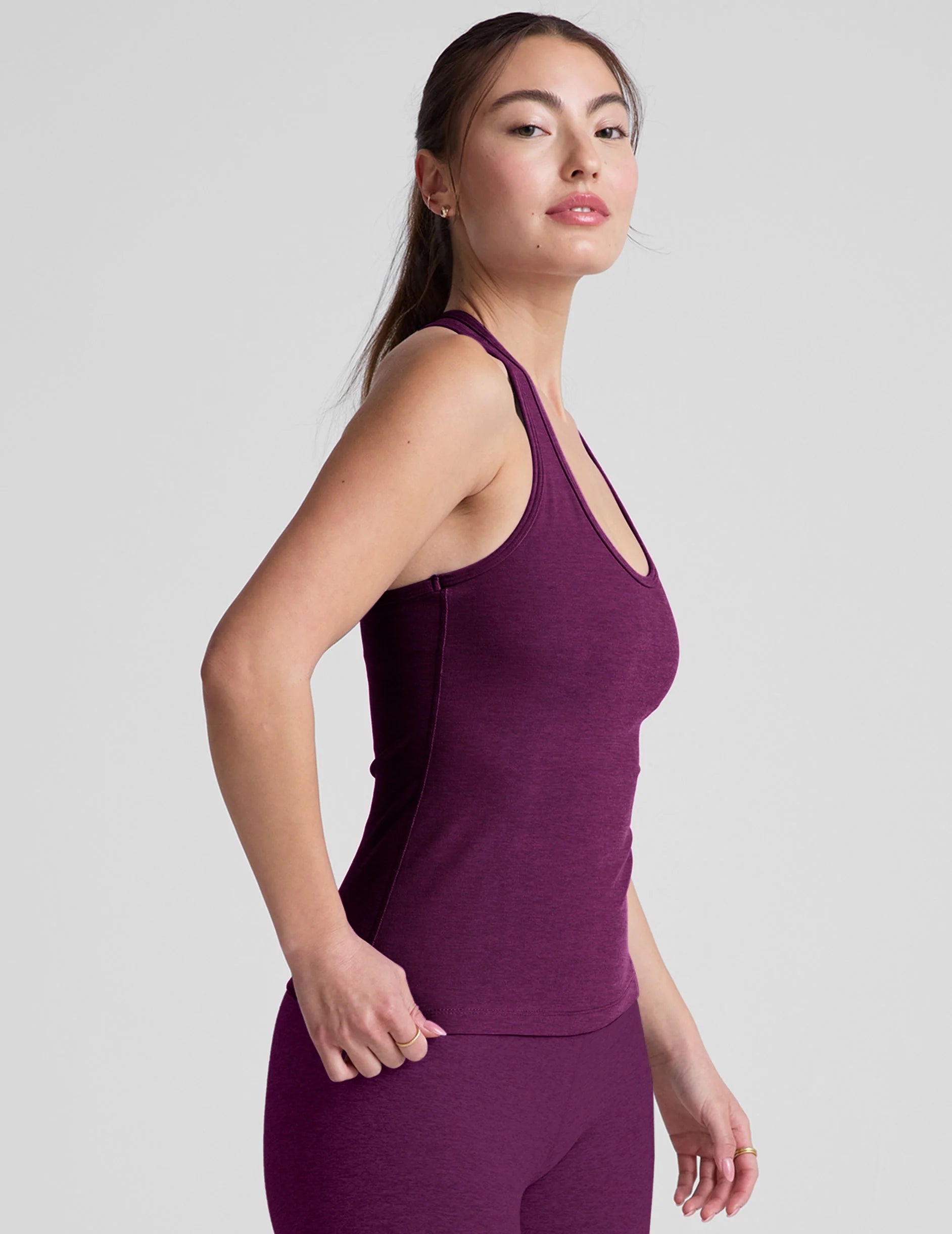 Spacedye Step Up Racerback Tank by Beyond Yoga | Aubergine Beet