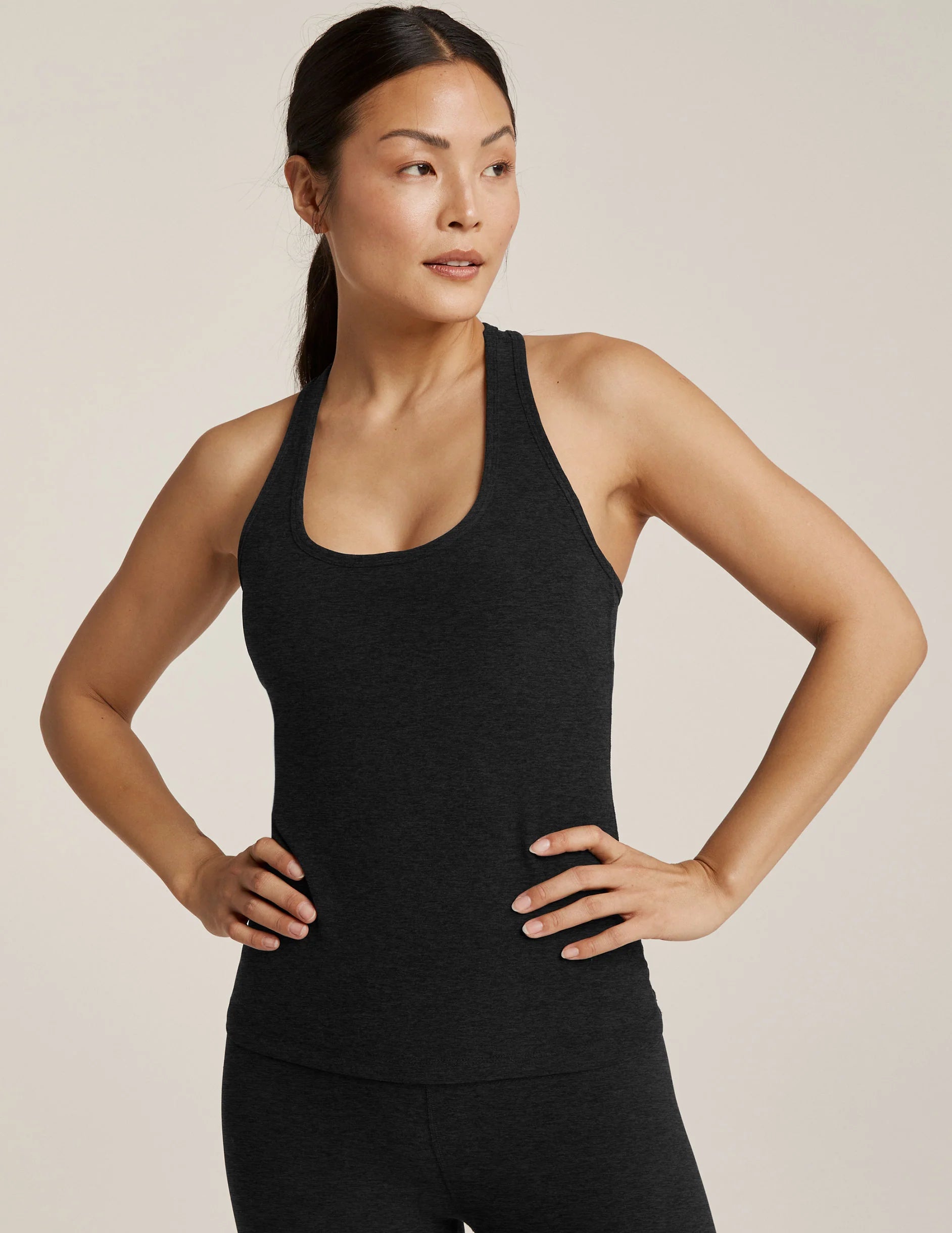 Spacedye Step Up Racerback Tank by Beyond Yoga | Darkest Night