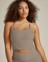 Spacedye Slim Racerback Cropped Tank Birch Hthr