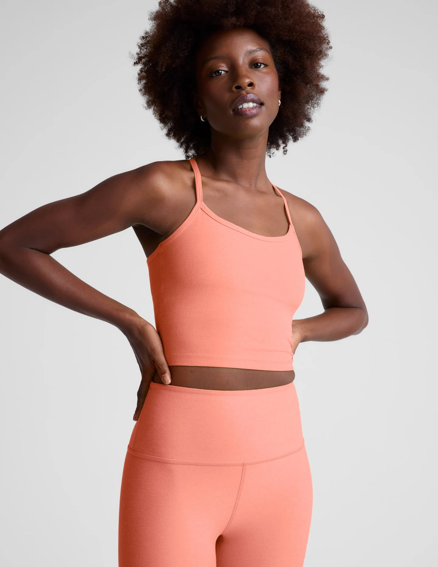Spacedye Slim Racerback Cropped Tank by Beyond Yoga | Dreamsicle Heather