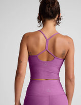 Spacedye Slim Racerback Cropped Tank by Beyond Yoga | Fun Fuchsia Heather