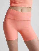 Spacedye At Your Leisure 5" Biker Short by Beyond Yoga | Dreamsicle Heather