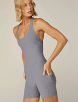 Spacedye Get Up and Go Pocket Biker Jumpsuit by Beyond Yoga | Cloud Gray Hthr