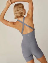 Spacedye Get Up and Go Pocket Biker Jumpsuit by Beyond Yoga | Cloud Gray Hthr