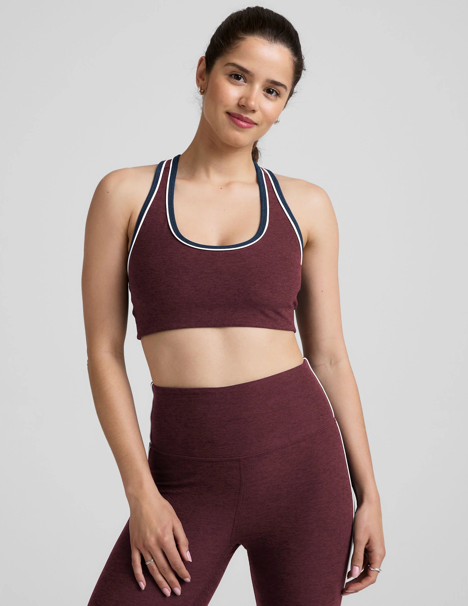 Spacedye Ready Bra by Beyond Yoga | Midnight Burgundy Heather