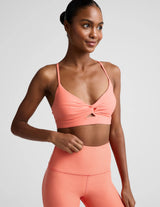 Spacedye Twist Front Strappy Bra by Beyond Yoga | Dreamsicle Heather
