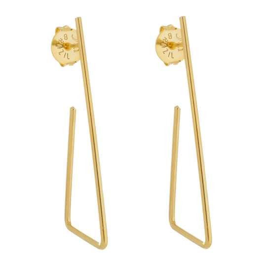 Medium Flat Triangle Gold Hoops by Sai Brazil | 18k Gold Plated - Zen&Zip