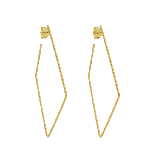 Medium Diamond Gold Hoops by Sai Brazil | 18k Gold Plated - Zen&Zip