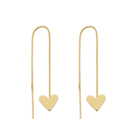 Heart Thread Earring by Sai Brazil | 18k Gold Plated - Zen&Zip