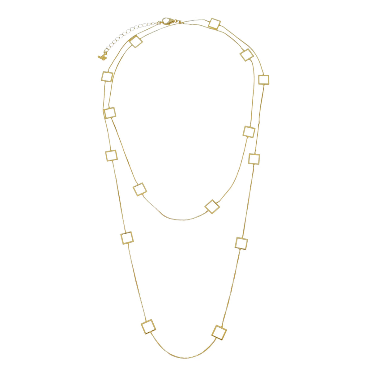 Squares 40" Necklace by Sai Brazil | 18k Gold Plated