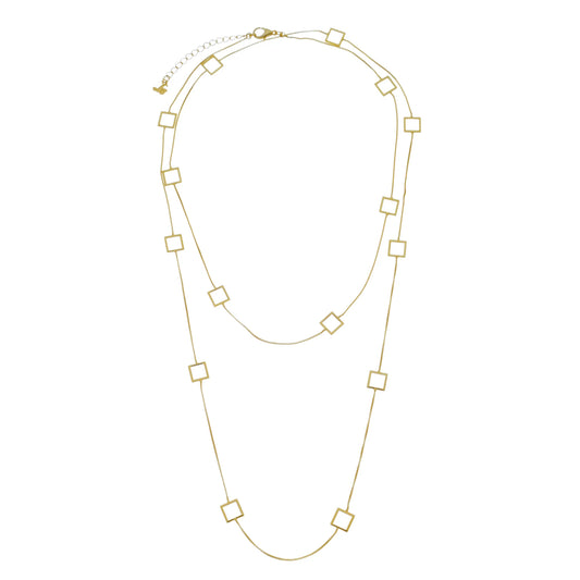 Squares 40" Necklace by Sai Brazil | 18k Gold Plated - Zen&Zip