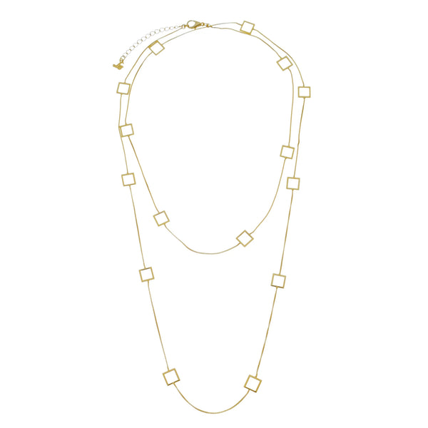 Squares 40" Necklace by Sai Brazil | 18k Gold Plated