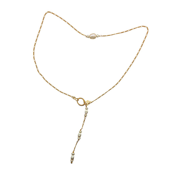 Fresh Water Pearl and Gold Necklace by Sai Brazil | 18k Gold Plated