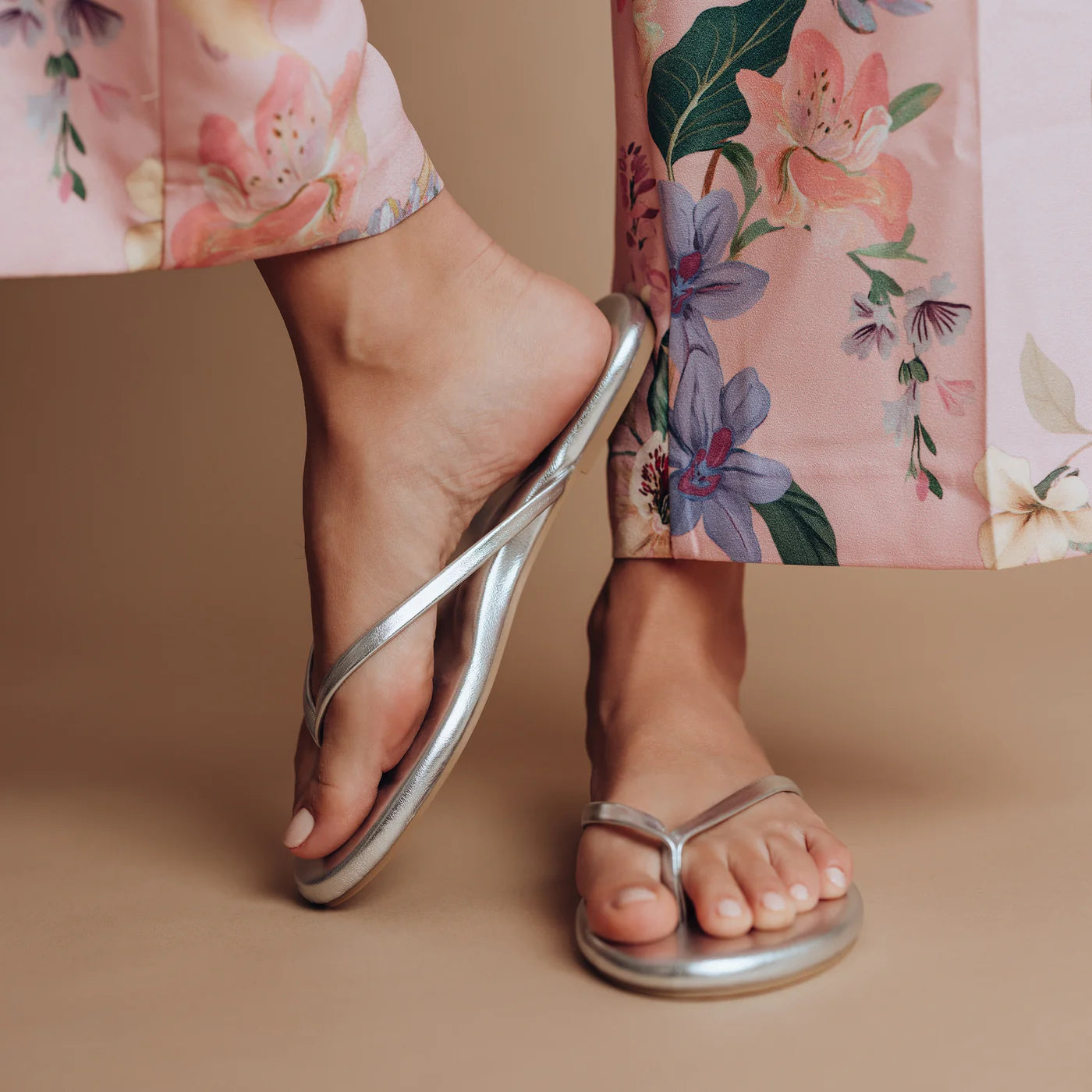 Indie Classic Thin Strap Sandal by Solei Sea | Metallic Silver