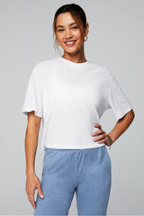 100% Cotton Boxy Tee by Fabletics | Classic White