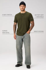 The 24/7 Tee Curved Hem by Fabletics | Dark Olive