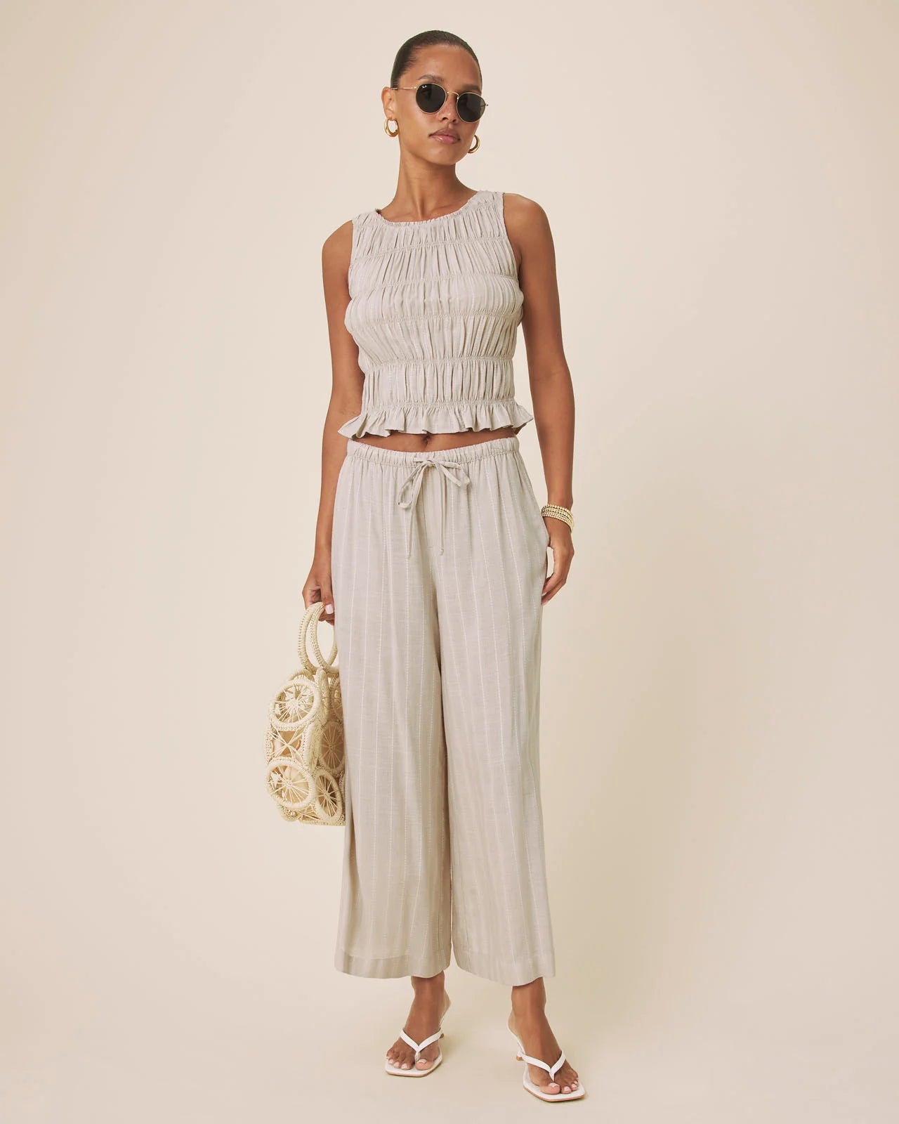 Bianca Pant by Splendid | Light Fawn/White