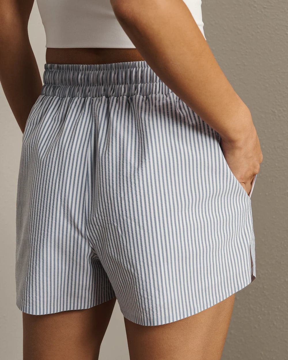 Saltair Lined Short by Rhone | Washed Navy Stripe