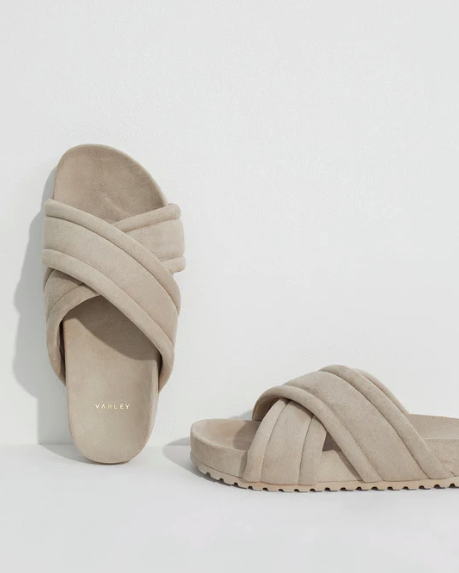 Ronley Quilted Slides 2.0 Mink Stone