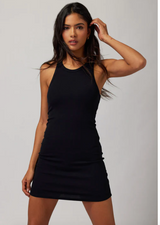 Slim Rib Tank Dress Black