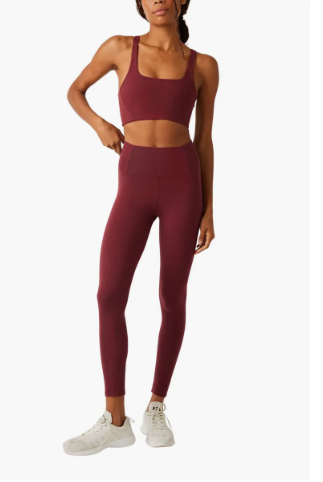 Free People Never Better High Waisted Leggings Oxblood