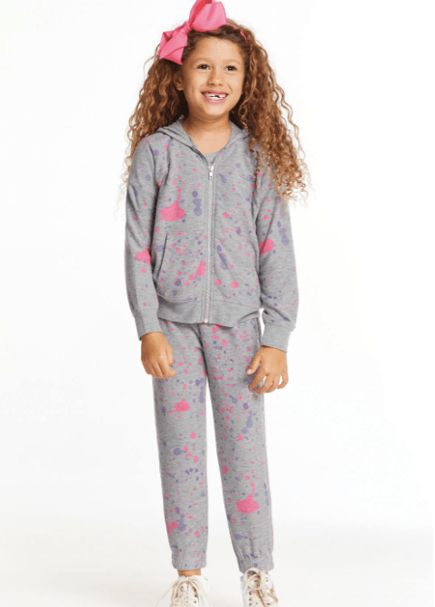 Splatter Paint Pant by Chaser Kids | Heather Gray - Zen&Zip