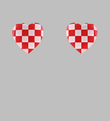 Checkered Heart Studs | Red/White