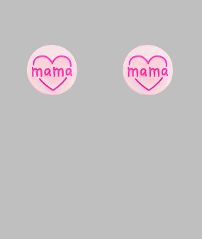 MAMA Heart Studs | Pink