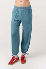 Going Places Mixed Textured Pant by Project Social T | Alpine Blue - Zen&Zip