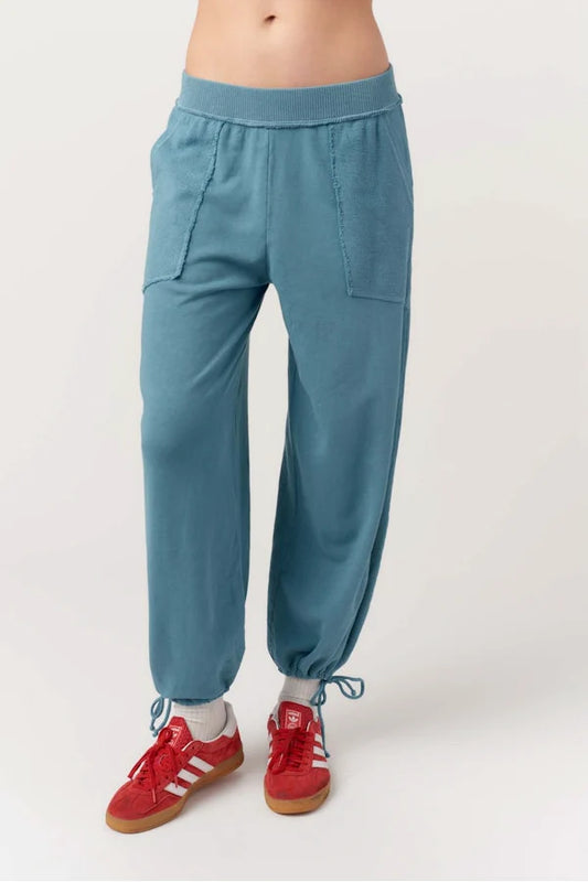 Going Places Mixed Textured Pant by Project Social T | Alpine Blue - Zen&Zip
