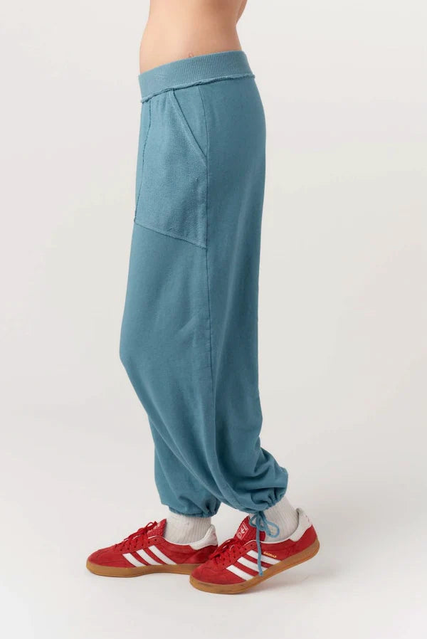 Going Places Mixed Textured Pant by Project Social T | Alpine Blue - Zen&Zip