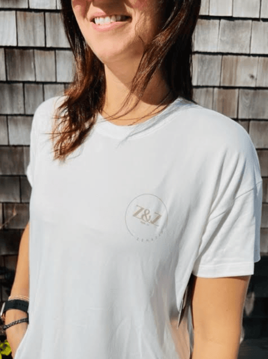 Ivory, Z&Z Brice Drop Shoulder Tee - Zen&Zip