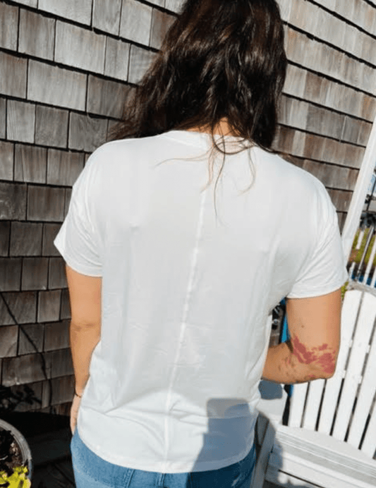 Ivory, Z&Z Brice Drop Shoulder Tee - Zen&Zip