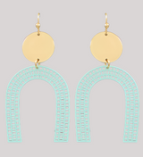 Filigree Arch Earrings Mint Green/Gold