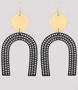 Filigree Arch Earrings Black/Gold