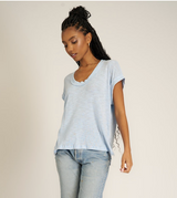 Too Deep Washed Scoop Neck Blue Dusk