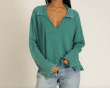 Risa Burnout Thermal Pullover by Project Social T | Pacific Teal