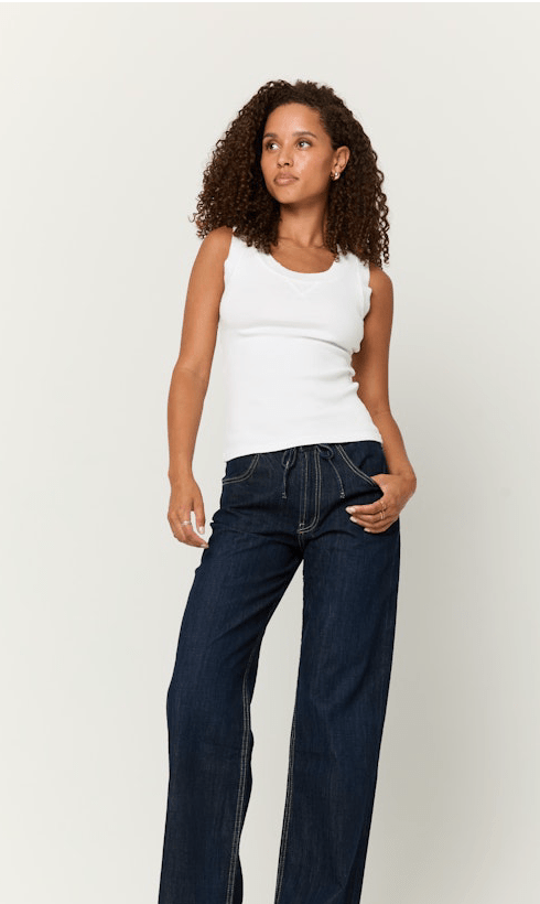 Salgado Rib Ringer Tank by Project Social T | White - Front