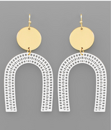 Filigree Arch Earrings White/Gold