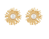 Accented Pearl and Sun Earrings