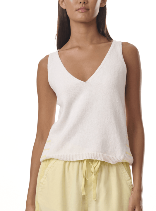 Campbell Sweater Tank by Splendid | White/Limoncello