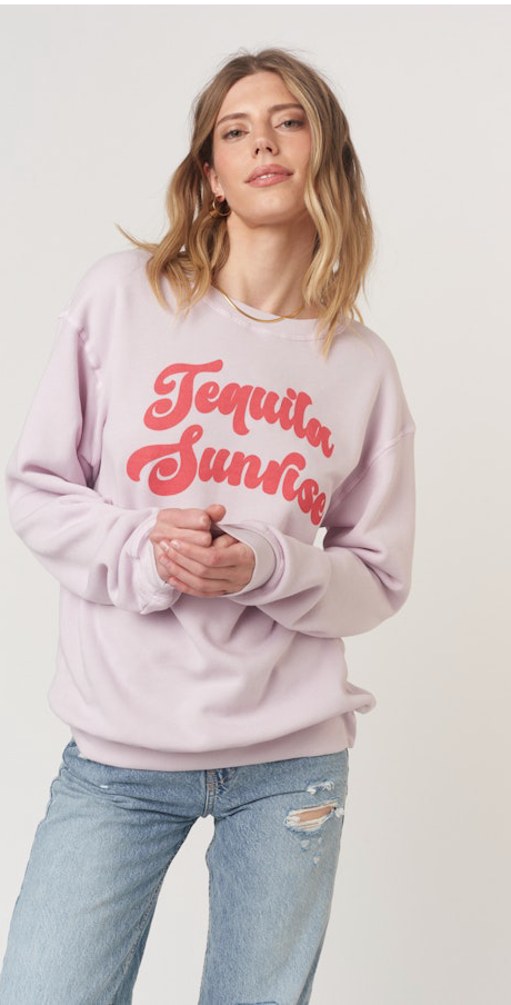 Tequila Sunrise\Santorini Sunset  Reversible Sweatshirt by Project Social T | Frosted Violet - Zen&Zip