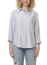 Kenna Stripe Button Down by Splendid | Olive/White - Zen&Zip