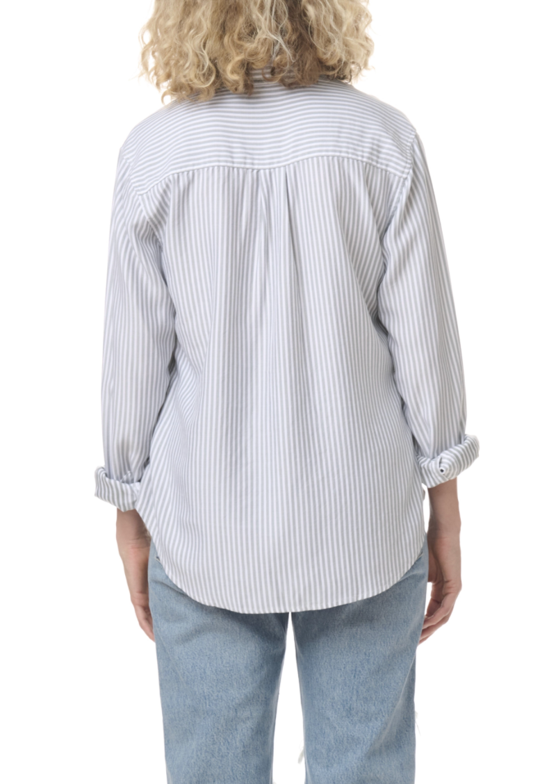 Kenna Stripe Button Down by Splendid | Olive/White - Zen&Zip