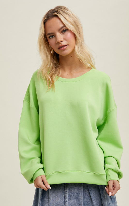 Scuba Relaxed Crop Sweatshirt any Wishlist | Lime - Zen&Zip