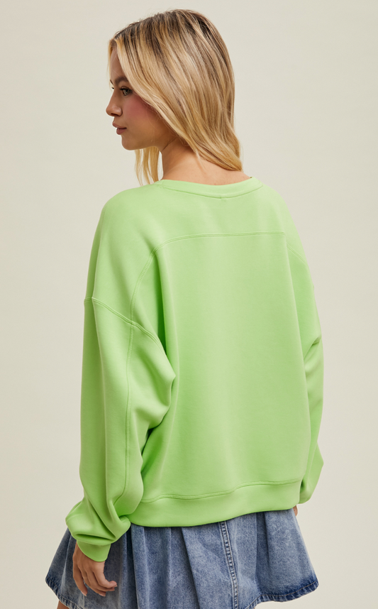 Scuba Relaxed Crop Sweatshirt any Wishlist | Lime - Zen&Zip