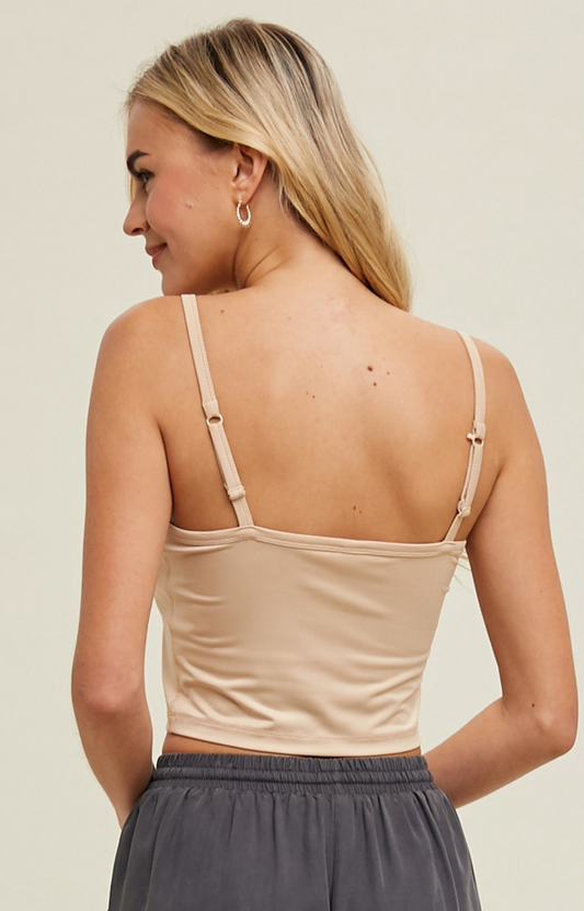 Athletic Brami with Adjustable Racerback | Almond - Zen&Zip